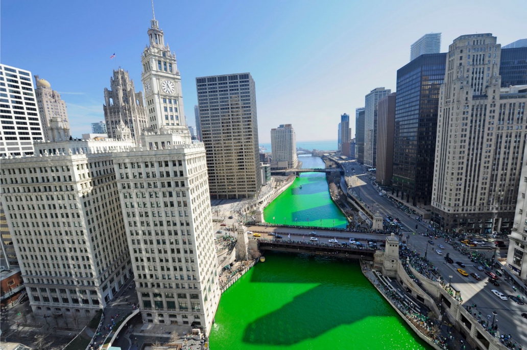 St. Patrick's Day Turns Chicago's River Green